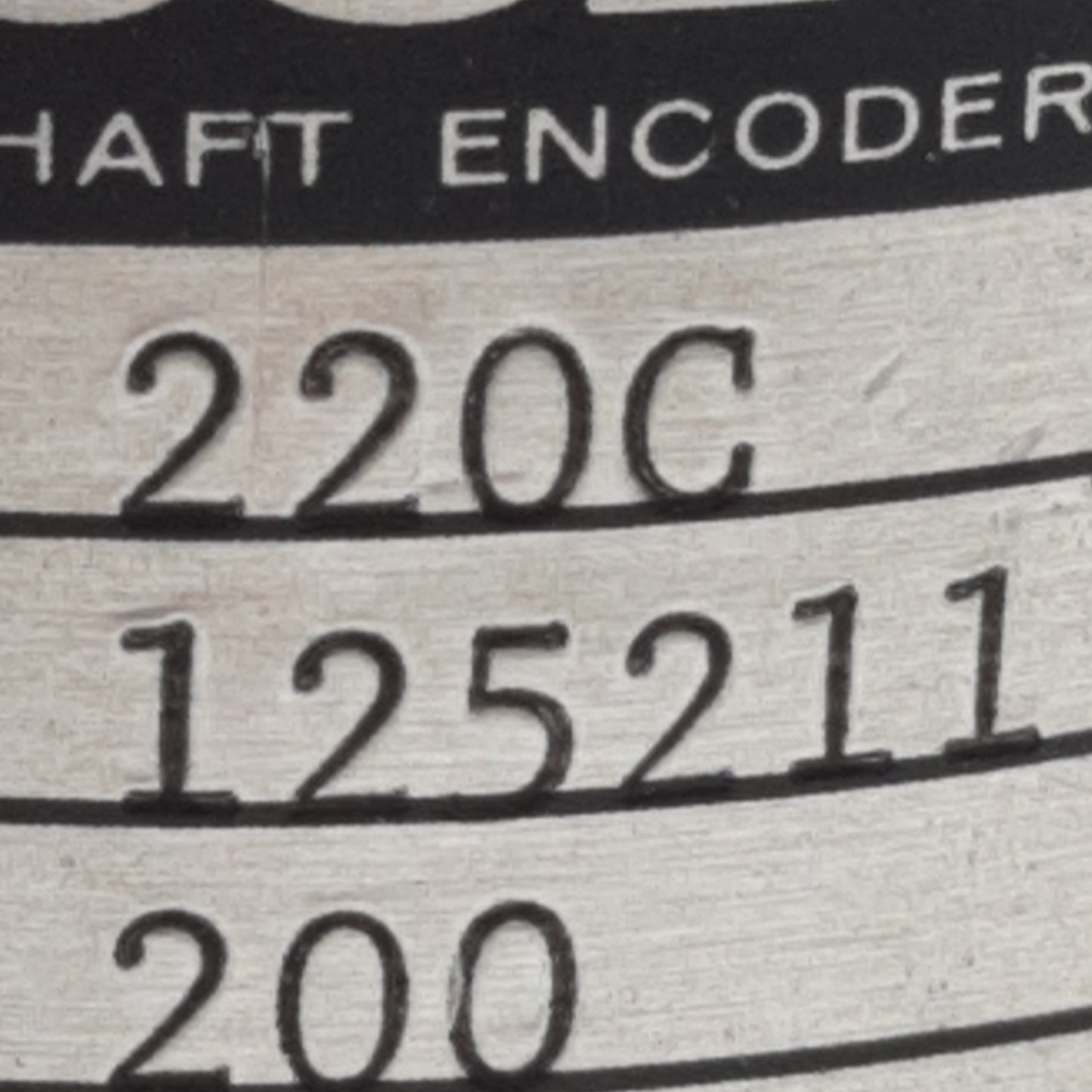 Used Accu-Coder 220C Rotary Encoder 5VDC Input, 200 Pulses Per Rev, ø9.45mm ID