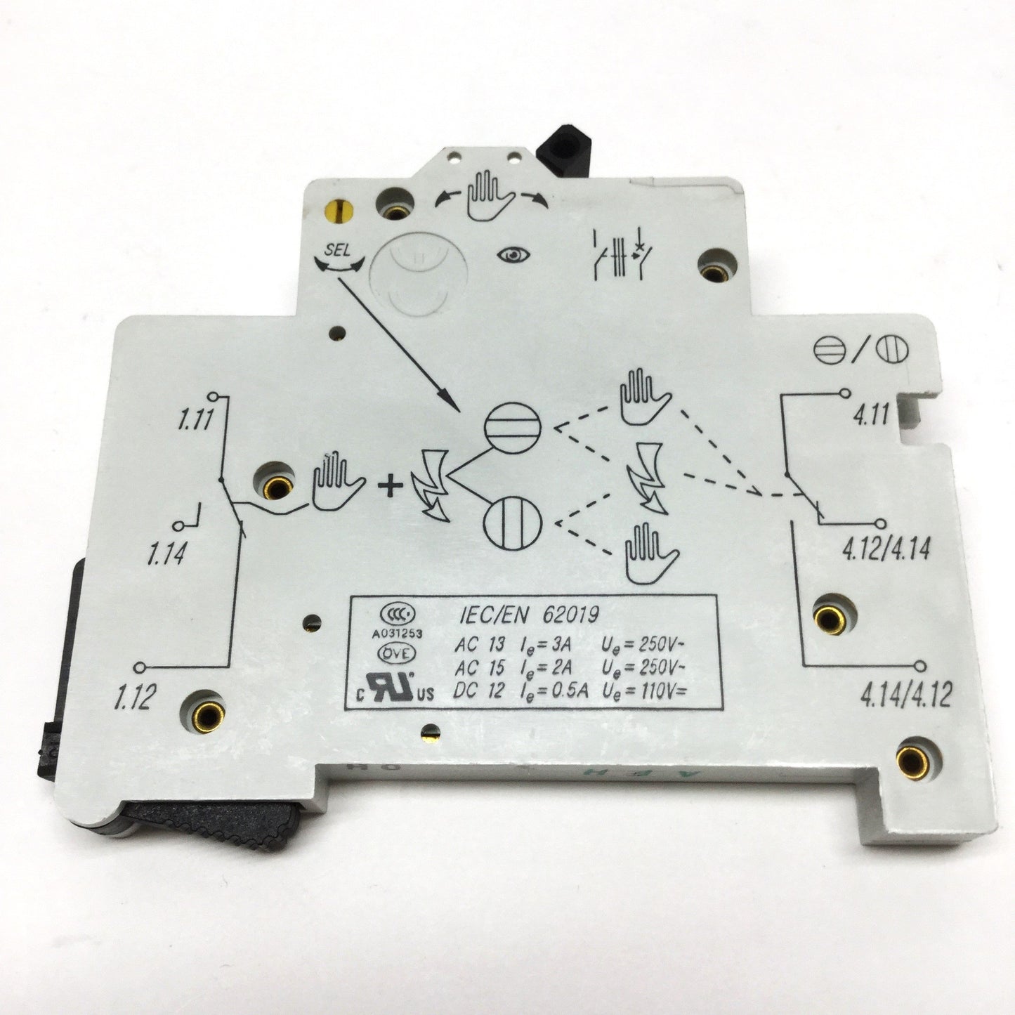 Used Moeller Eaton ZP-NHK Circuit Breaker Auxiliary Signaling Switch Block, 4A 250VAC