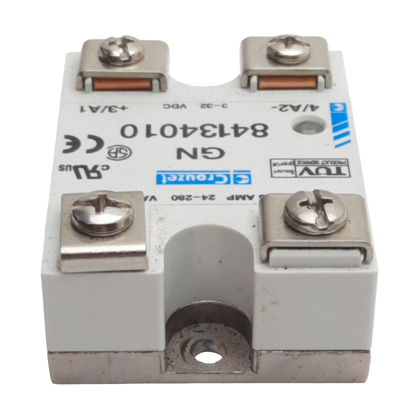 Used Crouzet GN 84134010 Solid-State Relay, 1-Phase, 3-32VDC In, 25A 24-280VAC Out