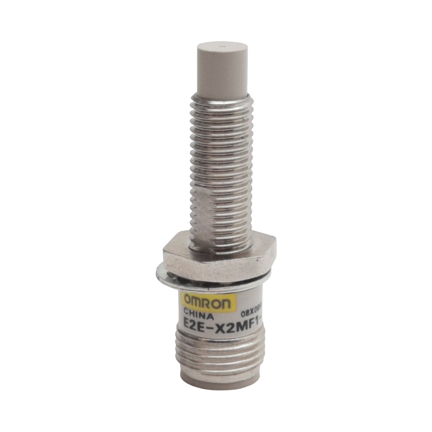 Used Omron E2E-X2MF1-M1 Proximity Sensor, PNP NO, 2mm Range, 12-24VDC, 4-Pin M12