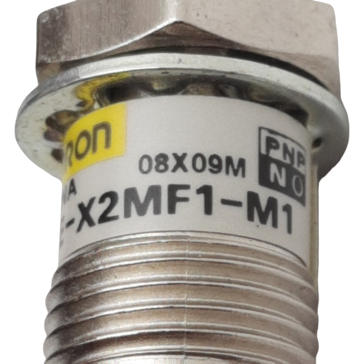 Used Omron E2E-X2MF1-M1 Proximity Sensor, PNP NO, 2mm Range, 12-24VDC, 4-Pin M12