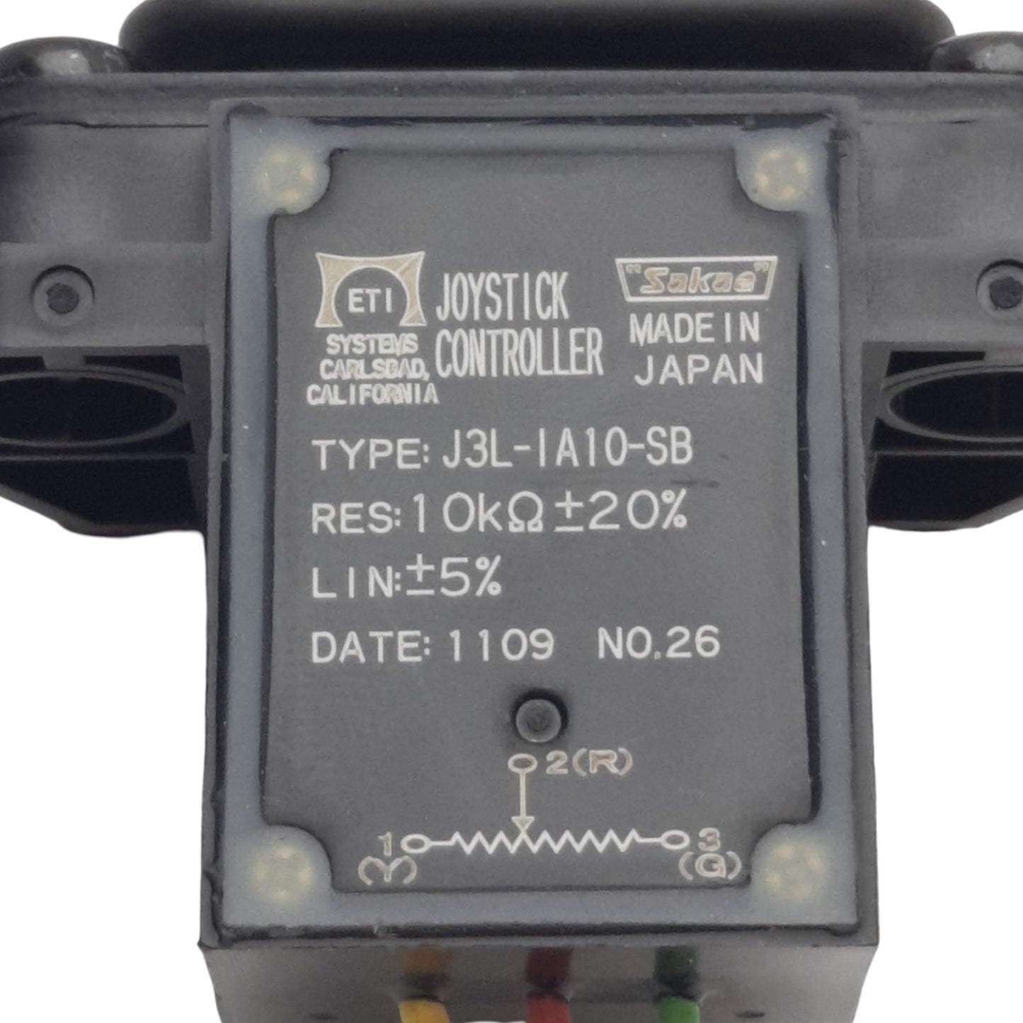 Used ETI Systems J3L-IA10-SB Joystick Controller 1-Axis Lever, 10K OHM, Wide Angle