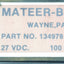 Used Mateer Burt 134978 Rotary Shaft Encoder ø1/4in Shaft, 27VDC, 100 PPV, 6-Pin MS