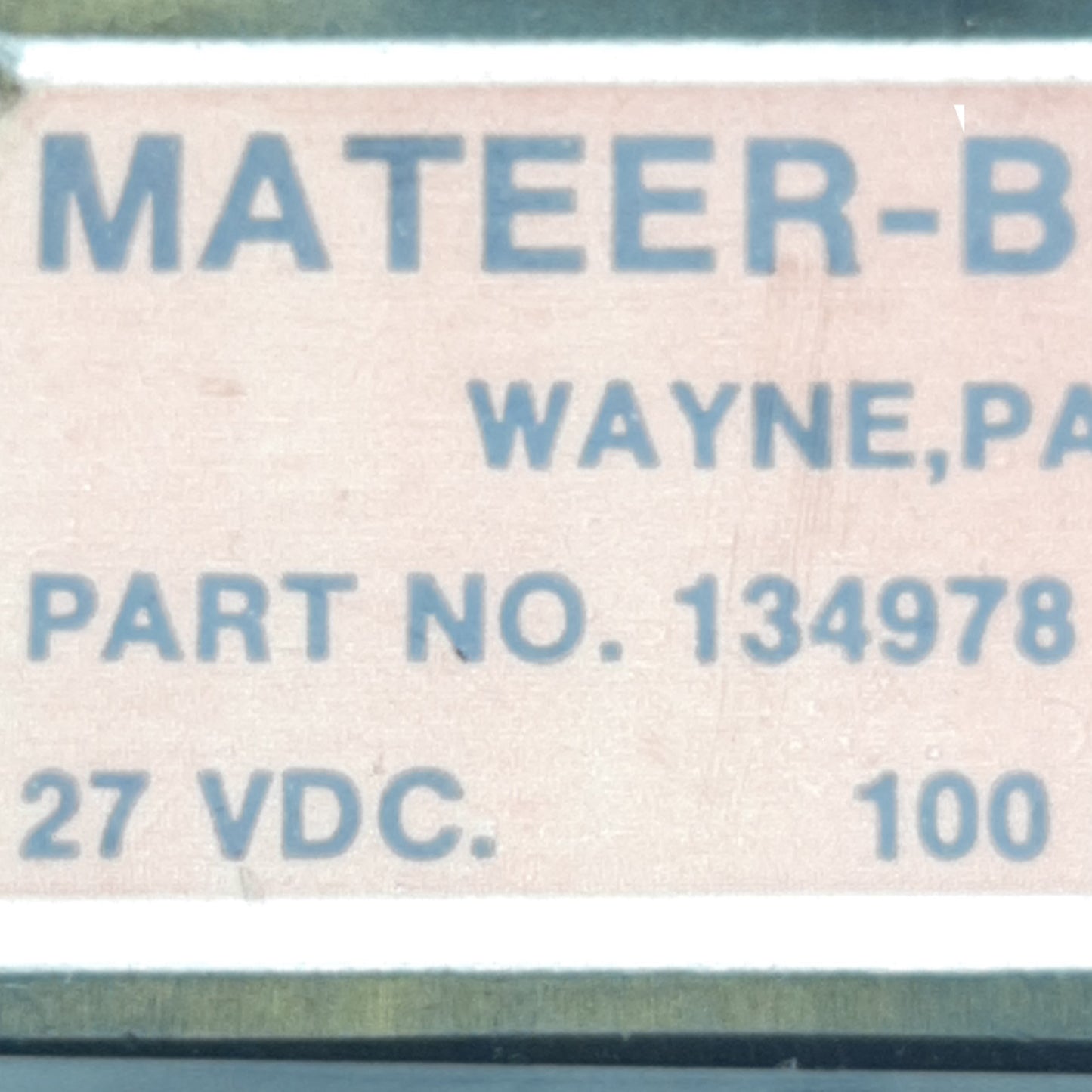 Used Mateer Burt 134978 Rotary Shaft Encoder ø1/4in Shaft, 27VDC, 100 PPV, 6-Pin MS