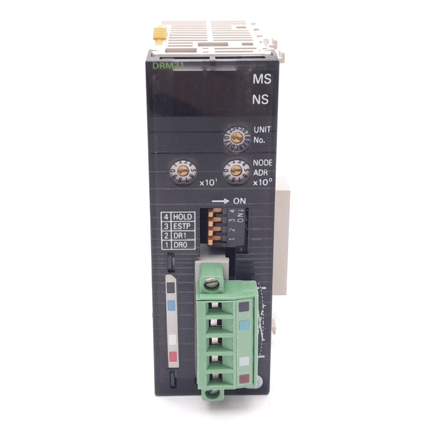 Used Omron CJ1W-DRM21 DeviceNet Unit, 4 Universal Input, 500Kbps, 64 Nodes Max, 24VDC