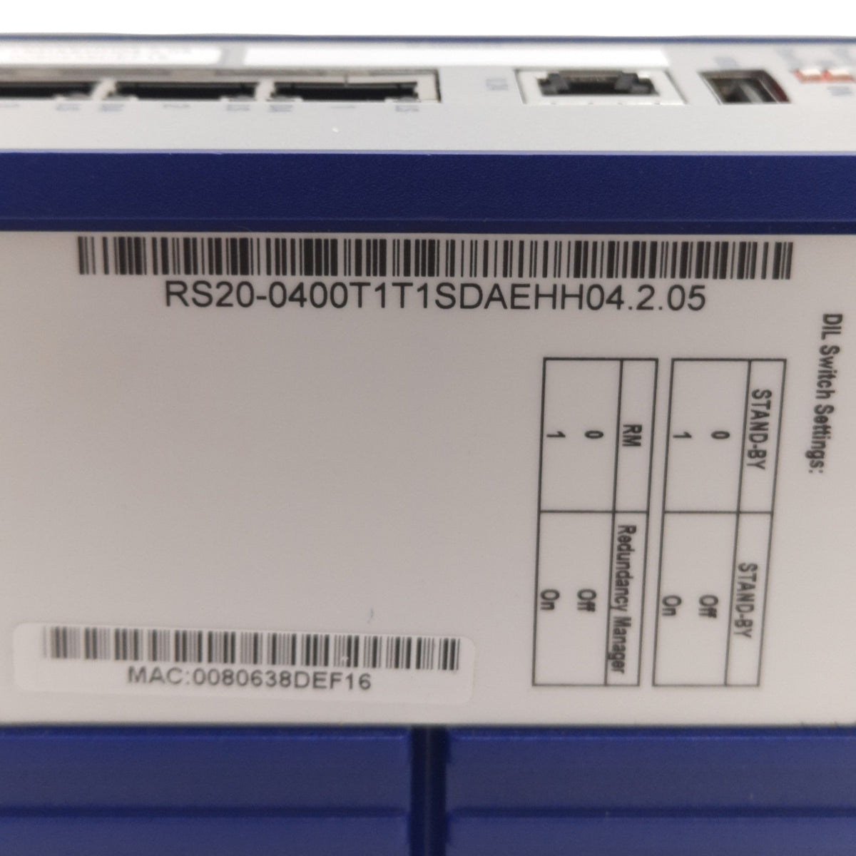Used Hirschmann RS20-0400T1T1SDAEHH04.2.05 Din Rail Ethernet Switch 4 Ports 10/100