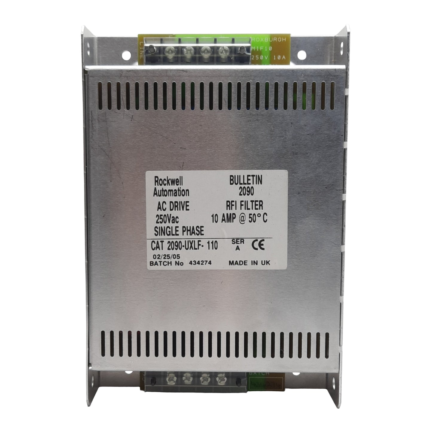 Used Allen Bradley 2090-UXLF-110 Rockwell Automation AC Line Filter, 1PH, 10A 250VAC