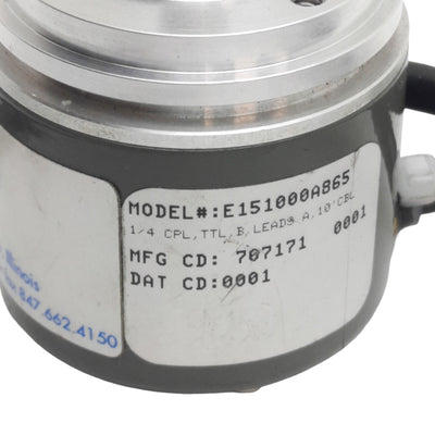 Used Dynapar E151000A865 Incremental Encoder, 1000Pulse/Rev, TTL 5VDC, ø1/4in Shaft