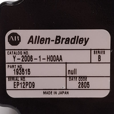 Used Allen Bradley Y-2006-1-H00AA Servo Motor Y-Series 2000-Line, 115VAC, 60mm Flange