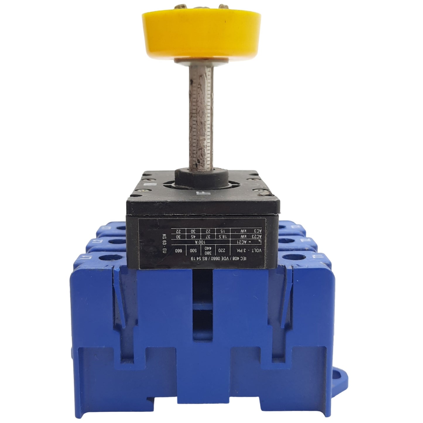 Used Kraus & Naimer KG63 Disconnect Switch 3-Pole, 600VAC, 100A, DIN Rail Mounting