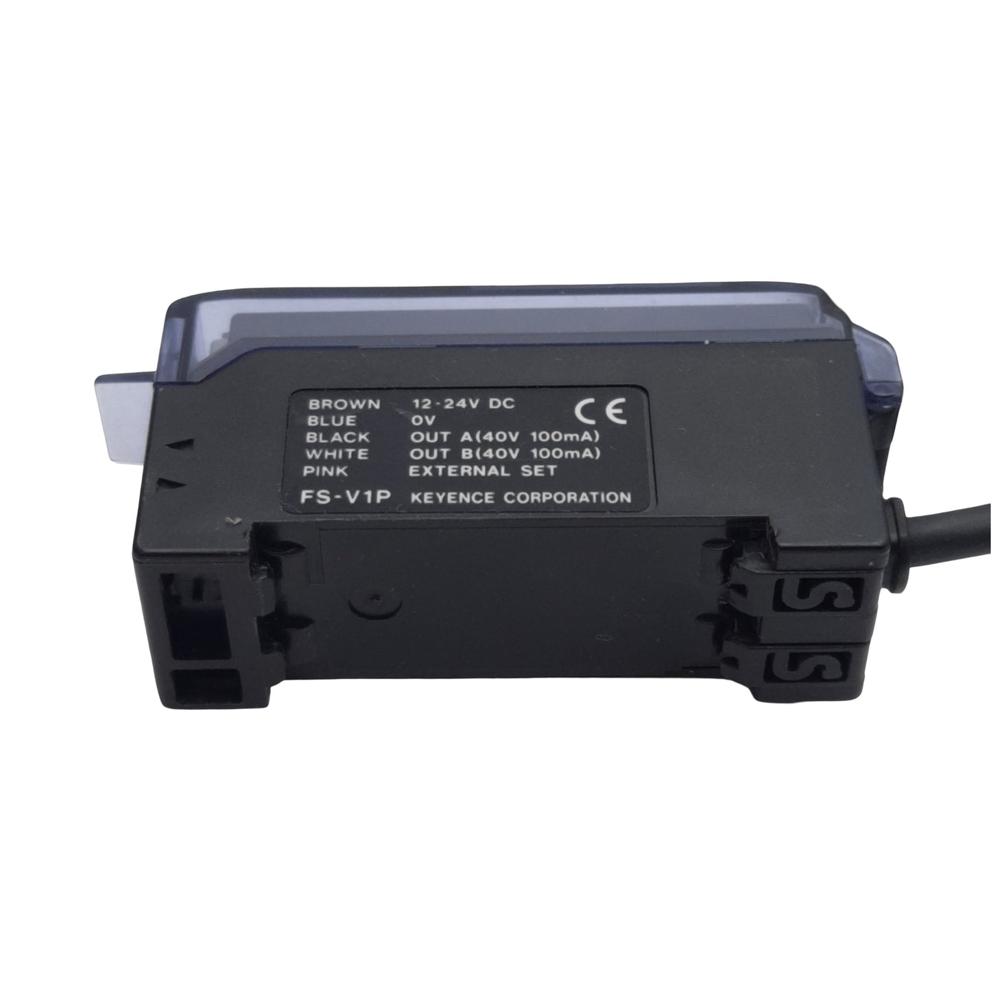 Used Keyence FS-V1P Fiber Optic Sensor Amplifier, PNP, 250µs RT, 12-24VDC 50mA