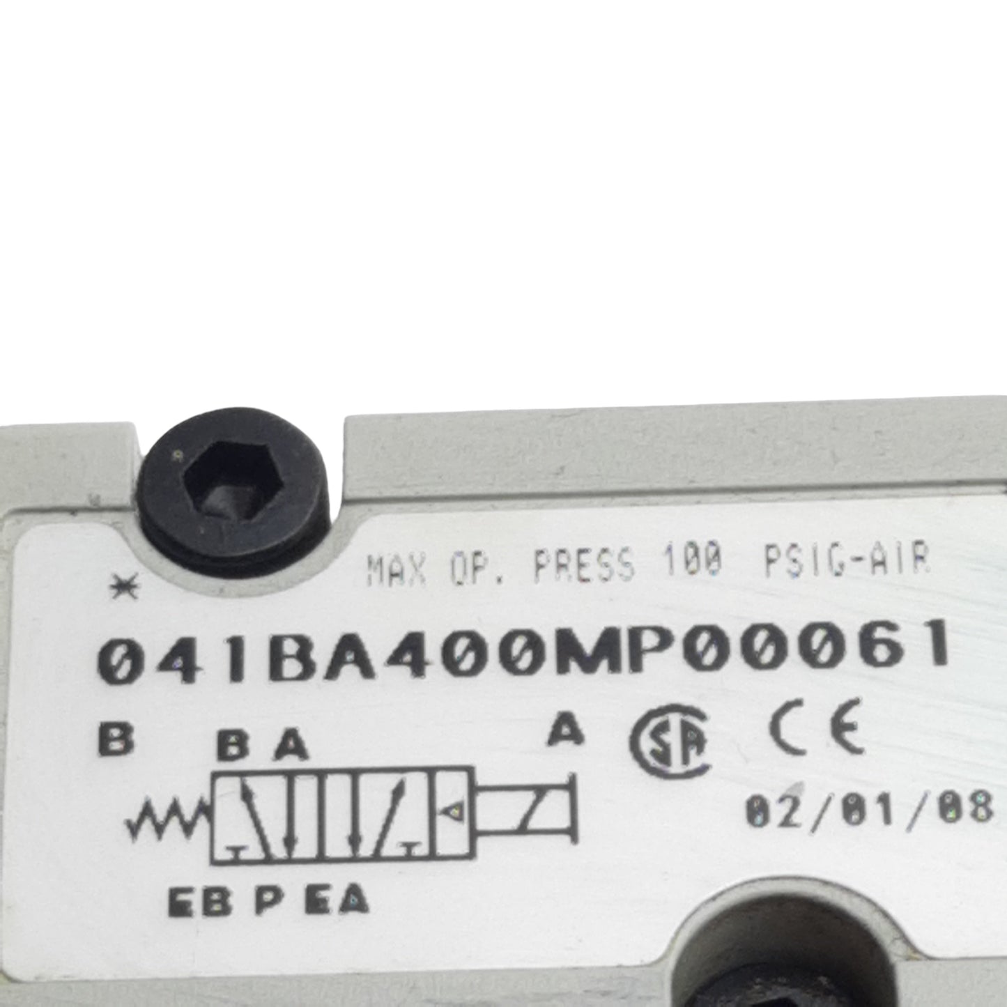 Used Numatics 041BA400MP00061 Solenoid Valve 2/4-Way, 1/8" Valve, 150psig, 24VDC Coil