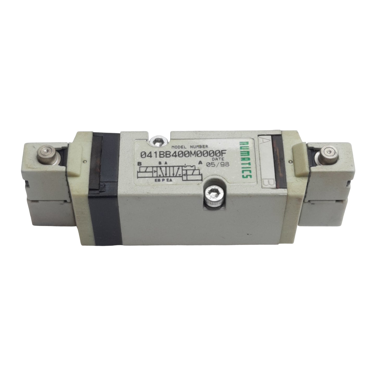 Used Numatics 041BB400M0000F Solenoid Valve 2/4-Way, 1/8in Valve, 150psig, 24VDC Coil