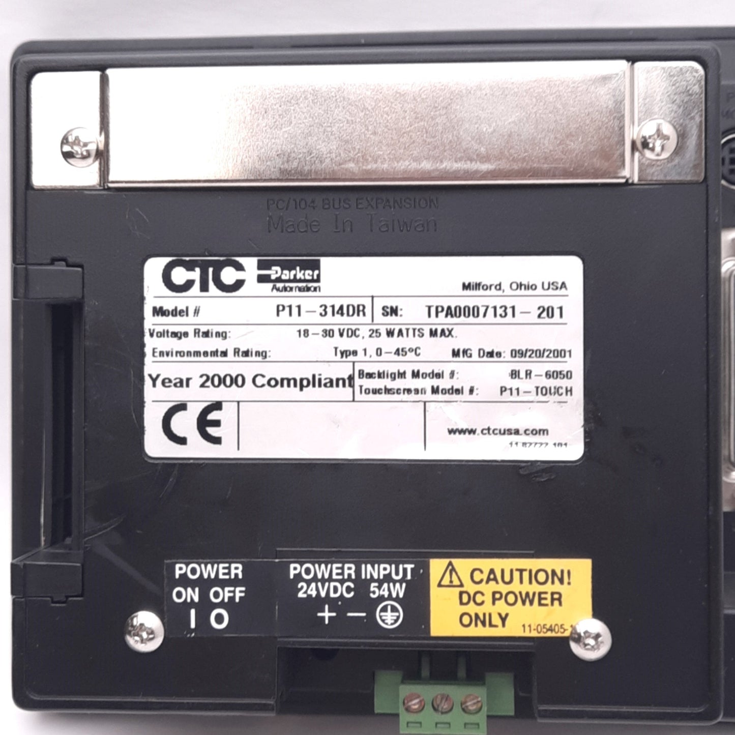 Used Parker P11-314DR PowerStations Operator Interface Panel, 5.7" 320x240, 24VDC