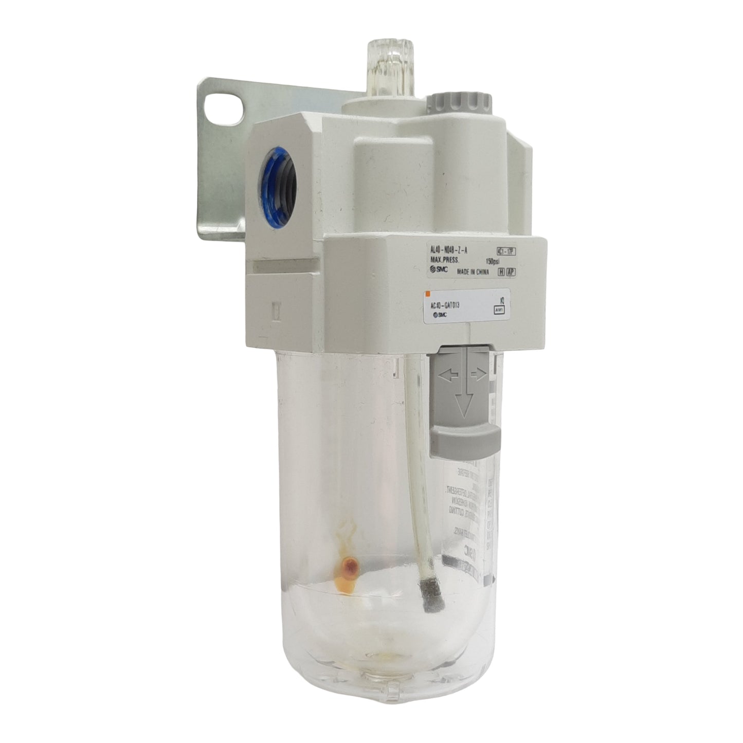 Used SMC AL40-N04B-Z-A Lubricator, 1/2in NPT, 50L/min, 135cm³ Capacity, 150psi Max