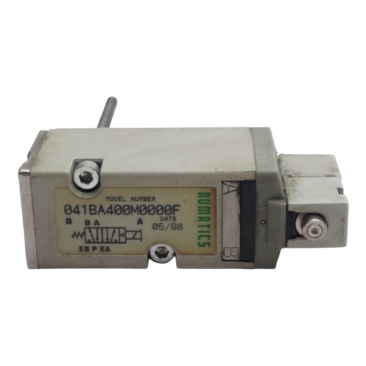 Used Numatics 041BA400M0000F Solenoid Valve 2/4-Way, 1/8in Valve, 150psig, 24VDC Coil