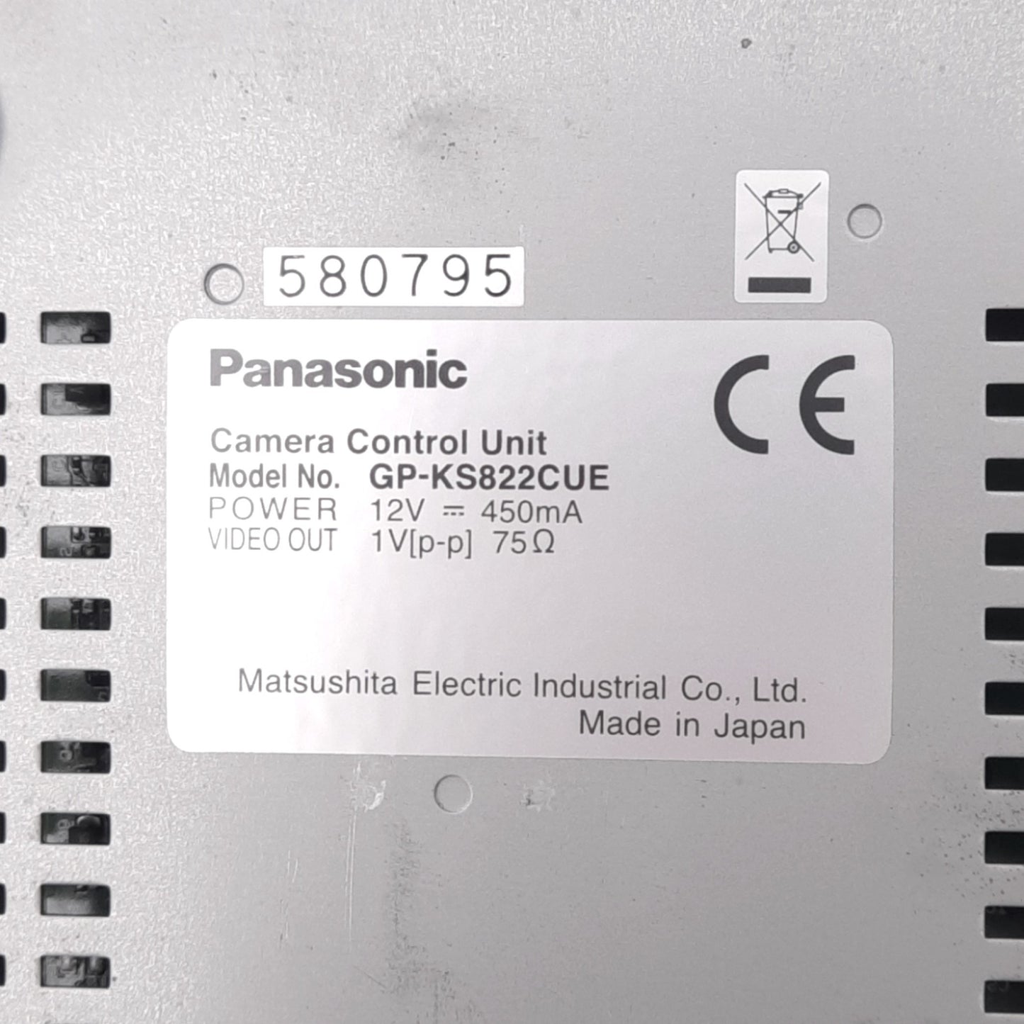 Used Panasonic GP-KS822CUE CCD Camera Control Unit, PAL 752x582, 480-Line, 12VDC