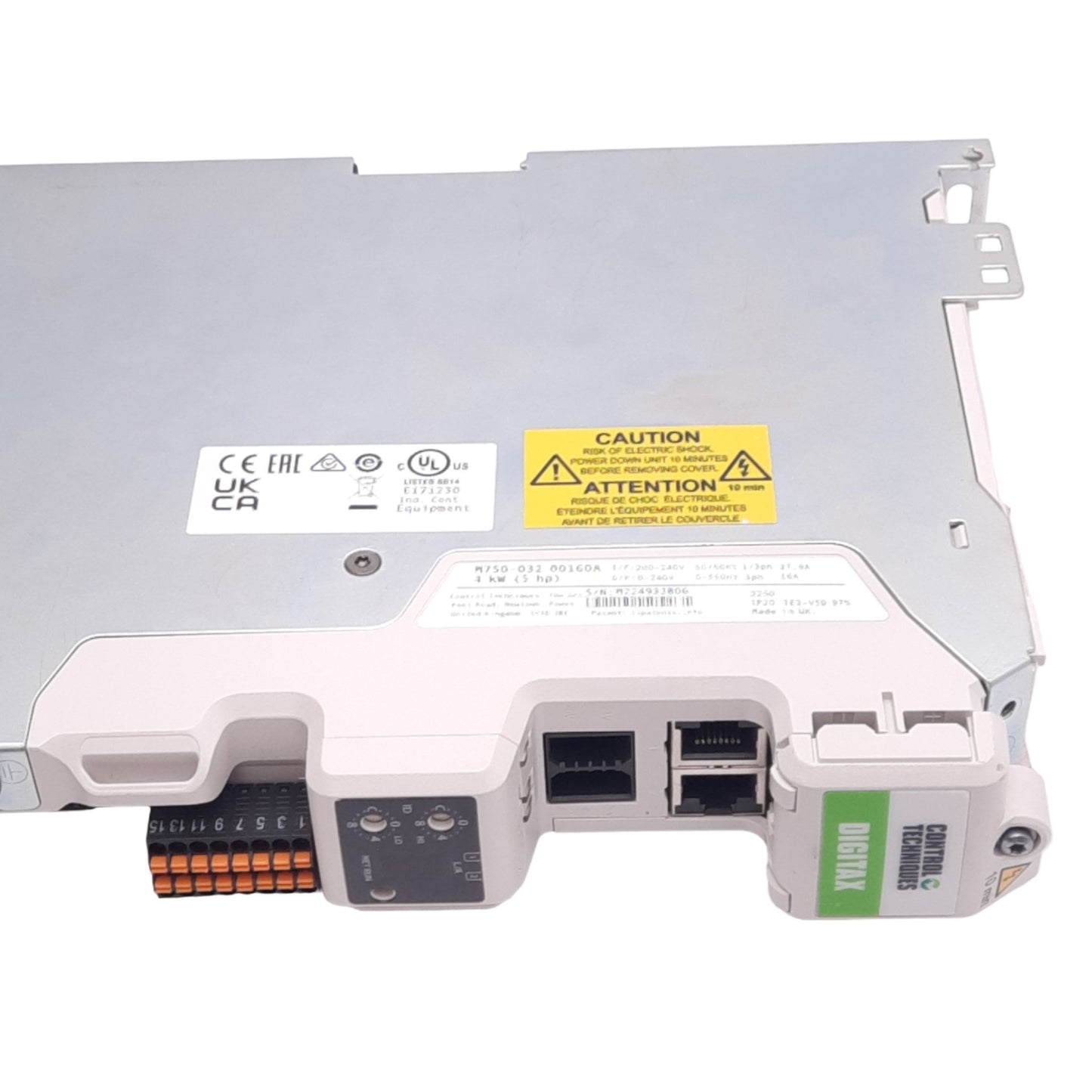 Used Nidec M750-032 00160A Digitax HD Network Servo Drive, Ethernet, RJ45, 4kW Max