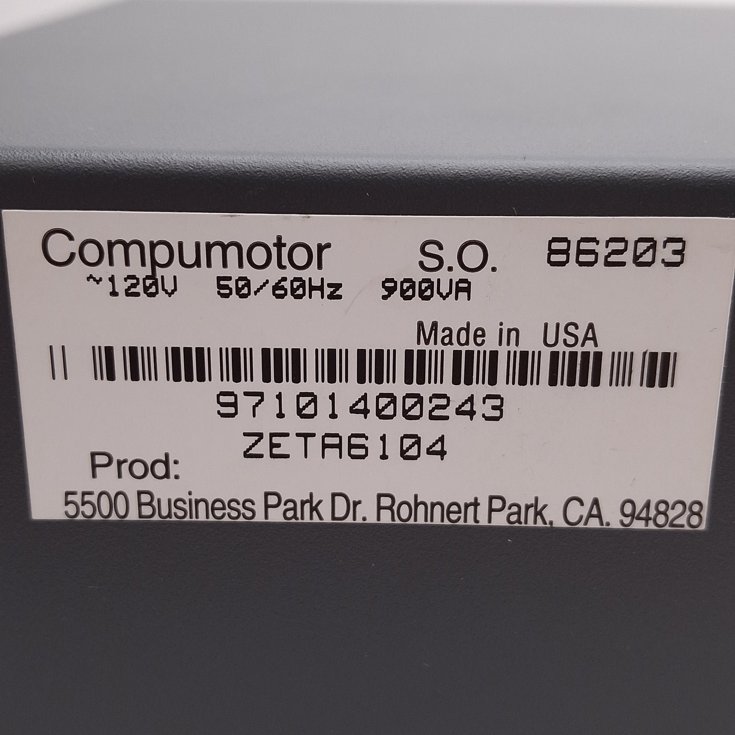 Used Parker ZETA6104 Compumotor Stepper Drive, 1-Axis, 19 Input, 9 Output *I/O Clips*