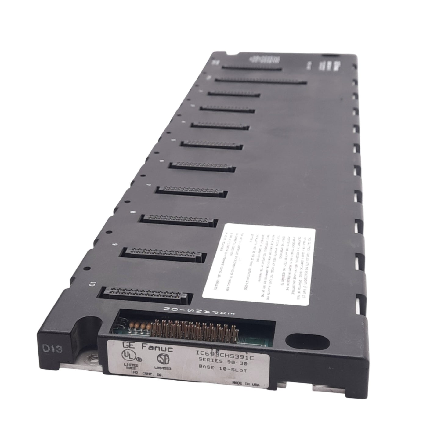 Used GE Fanuc IC693CHS391C Base I/O Rack for 90-30 Series PLC, 10-Slot, 5VDC, DB25F