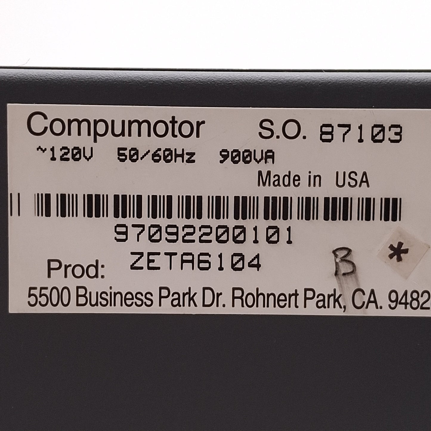 Used Parker ZETA6104 Compumotor Stepper Drive, 1-Axis, 95-132VAC *No V_I/O* *Clips*