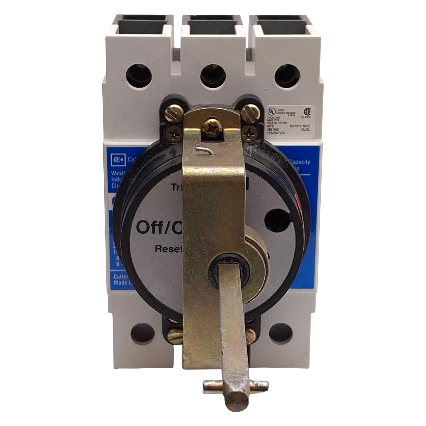 Used Cutler Hammer GD3030 Molded Case Circuit Breaker, 3-Pole, 30A, 480VAC/250VDC