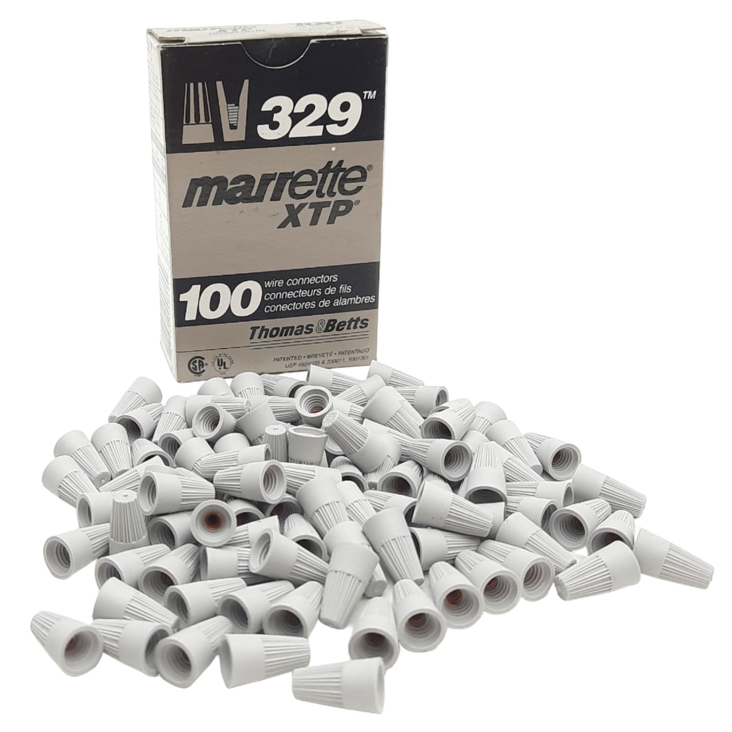New Lot of 100 Thomas & Betts 329P Twist on Wire Connector 300VAC, 22 to 16 AWG