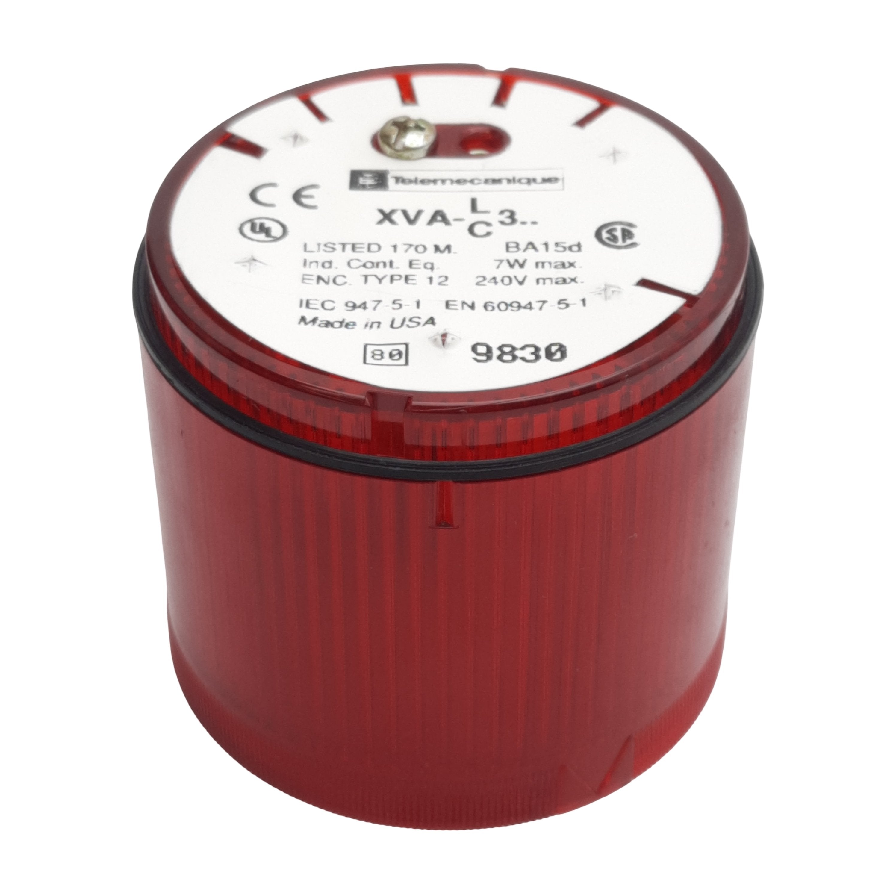 Lc3 Stack Telemecanique XVA-LC3-R Beacon Stack Light, Red, 240VAC 7W Max, ø68mm ...