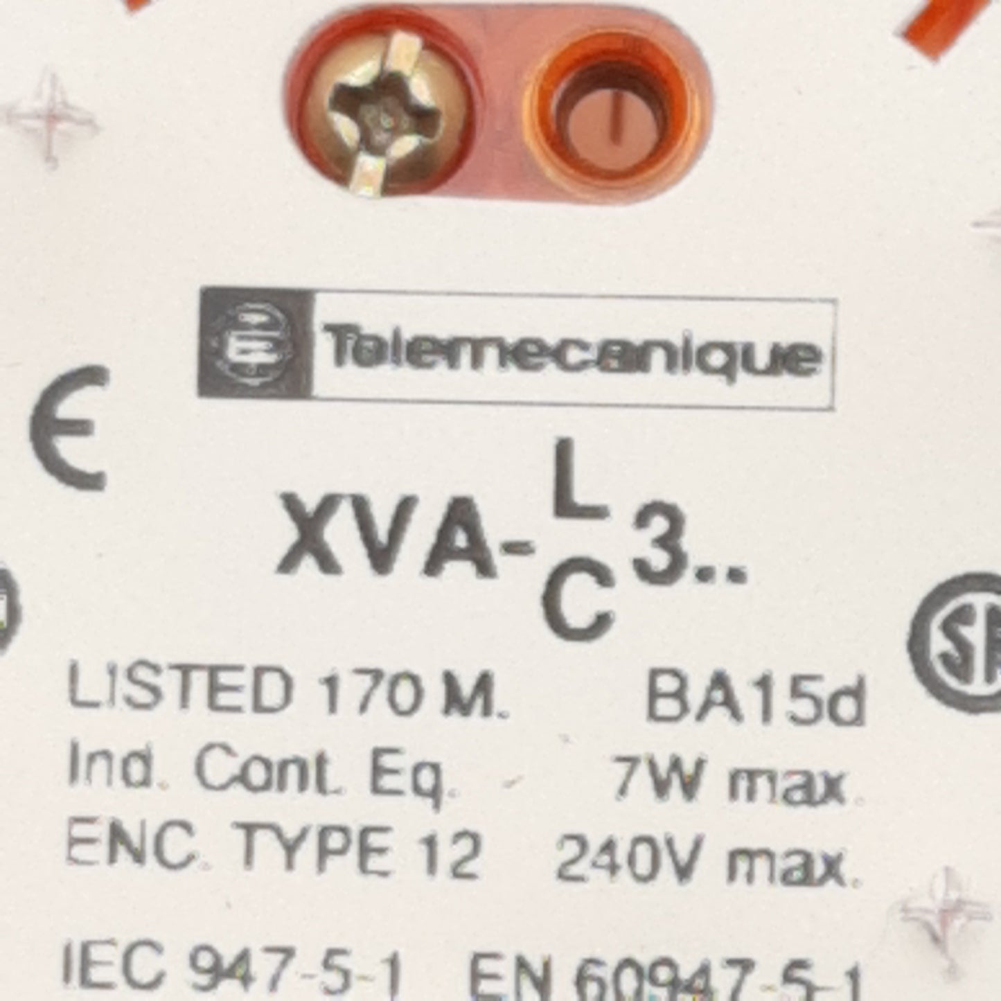 Used Telemecanique XVA-LC3-O Beacon Stack Light Orange 240VAC 7W Max, ø68mm *No Bulb*