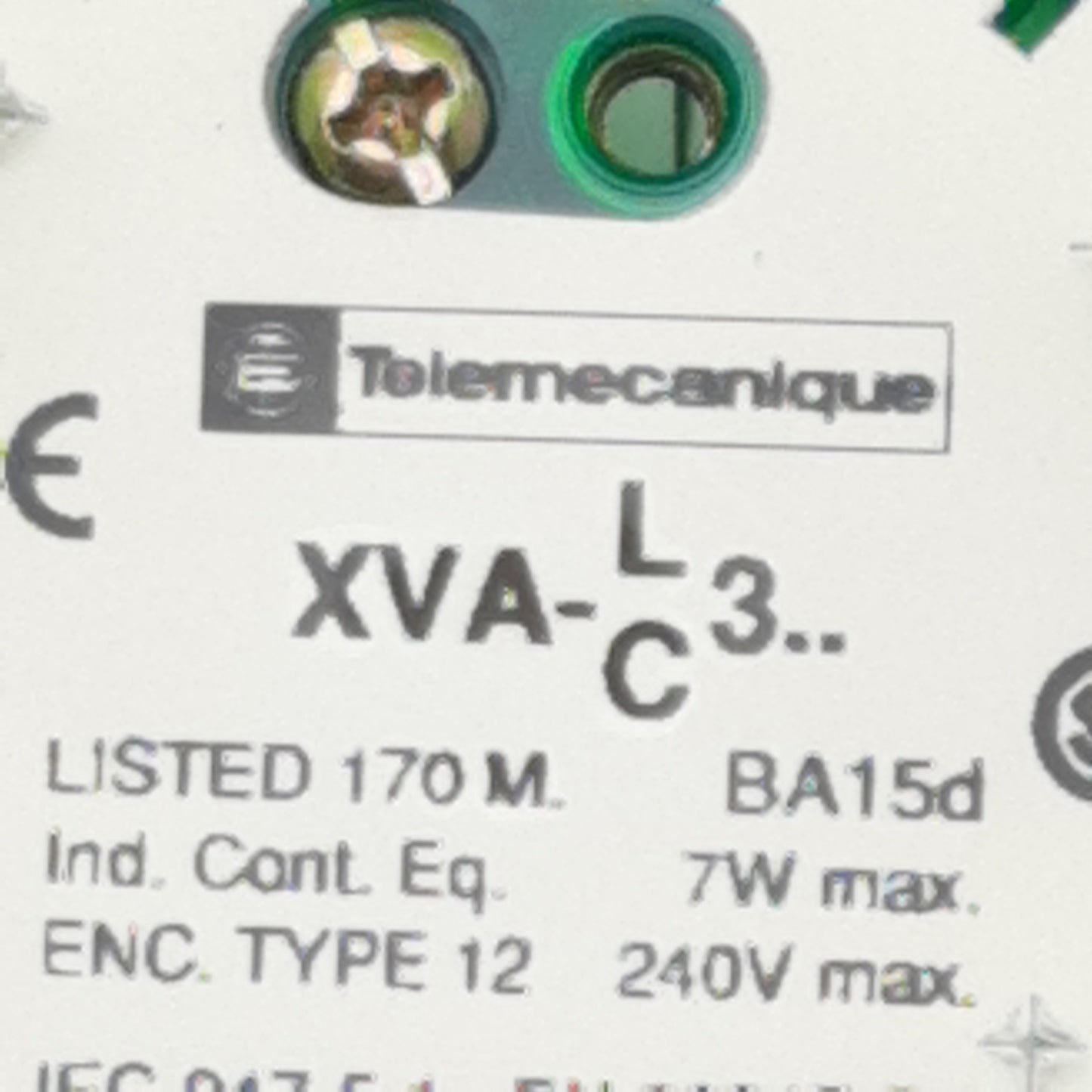 Used Telemecanique XVA-LC3-G Beacon Stack Light Green, 240VAC 7W Max, ø68mm *No Bulb*