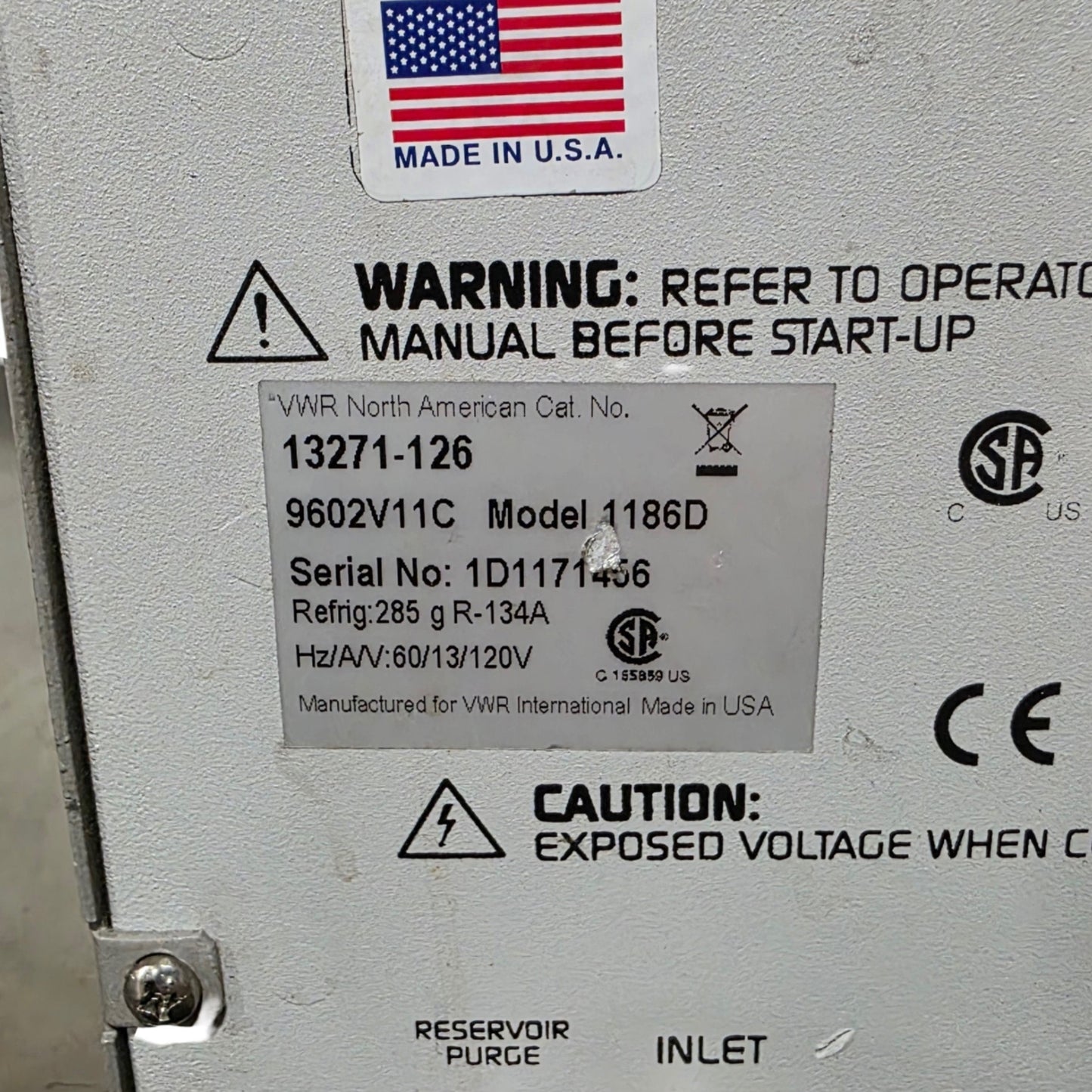 Used VWR 13271-126 1186D Refrigerated Circulating Bath Chiller -25 To 150°C 120VAC