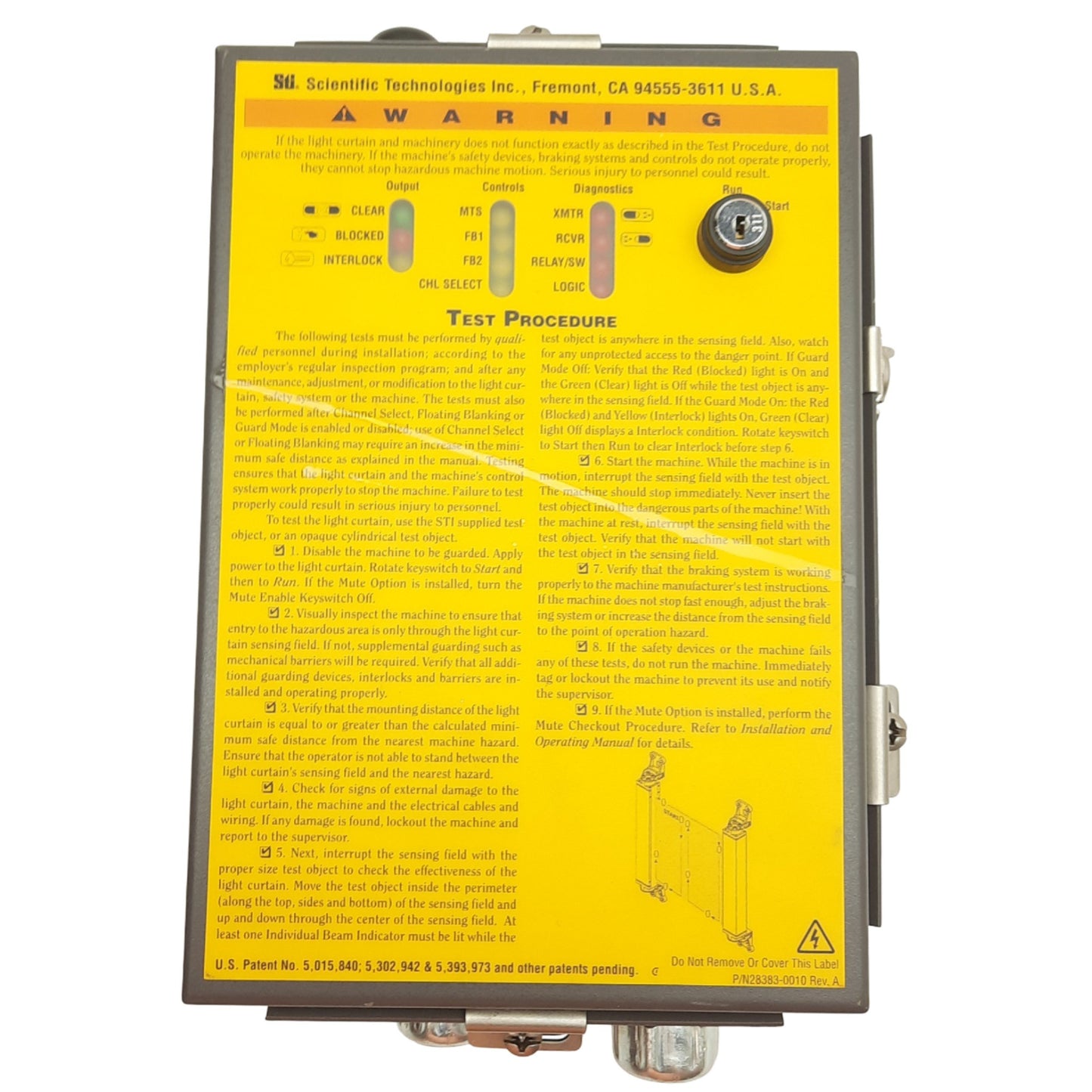 Used Scientific Technologies MC42D-1-AC Safety Mat Controller 2NO 2NC, 230VAC*No Key*