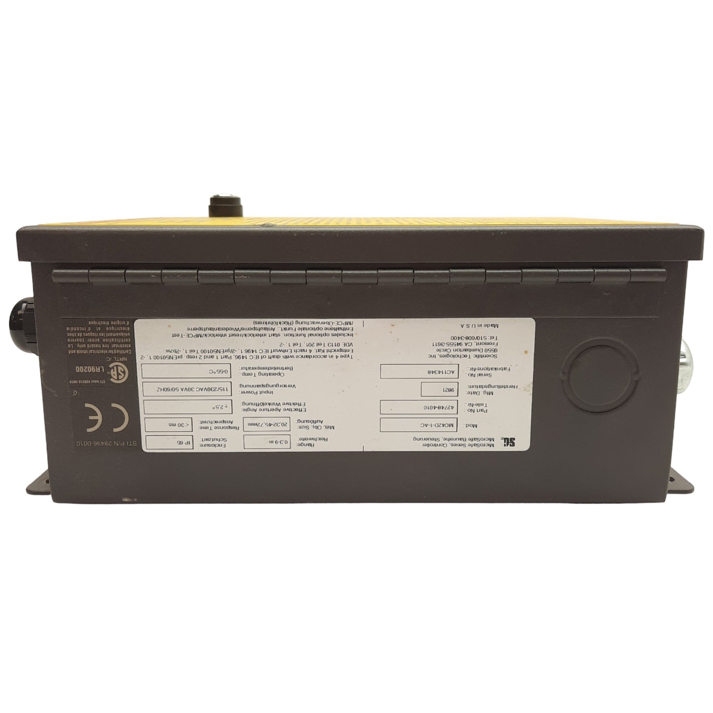 Used Scientific Technologies MC42D-1-AC Safety Mat Controller 2NO 2NC, 230VAC*No Key*