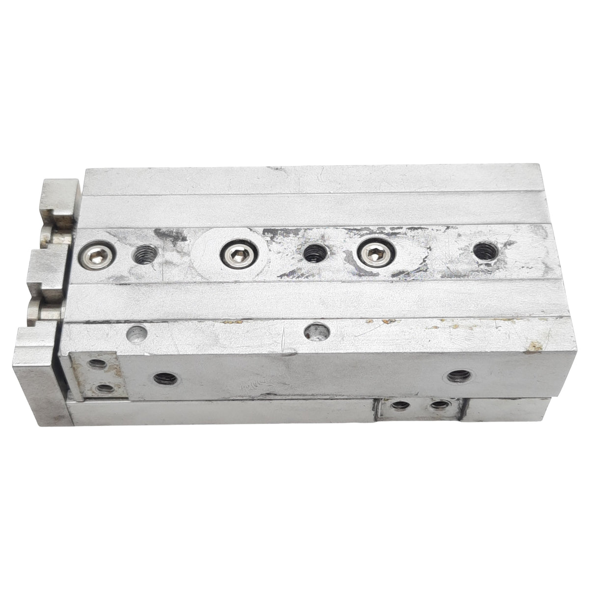 Used SMC MXS12-50 Pneumatic Slide Table, ø12mm Bore, 50mm Stroke, 0.7MPa, *Modified*