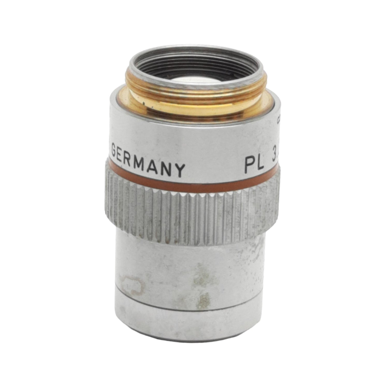Used Leitz Wetzlar 569161 Microscope Objective Lens PL3.2x/0.06, 19mm Thread