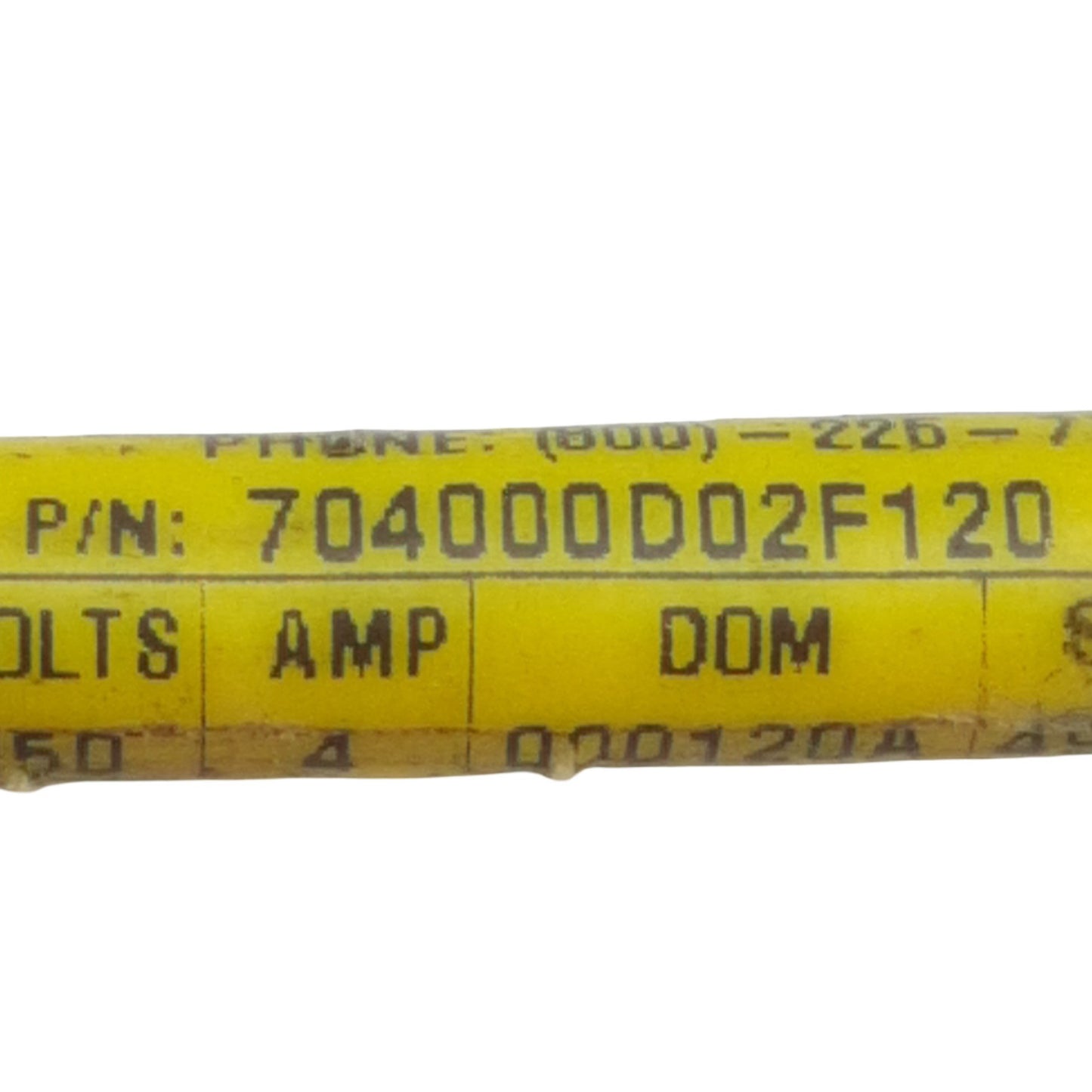 Used Woodhead 704000D02F120 Single Ended 4-Pole Cordset 250VAC/DC, 4A, 22AWG, 12ft