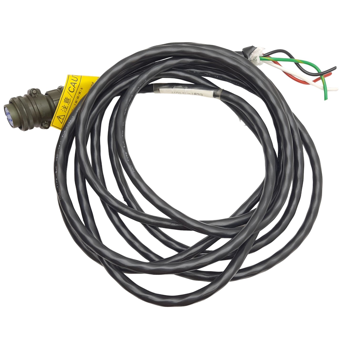 Used Denso 410141-1830 Servo Cable For RC5 SCARA Robot System, 15ft, 4-Pin Connector