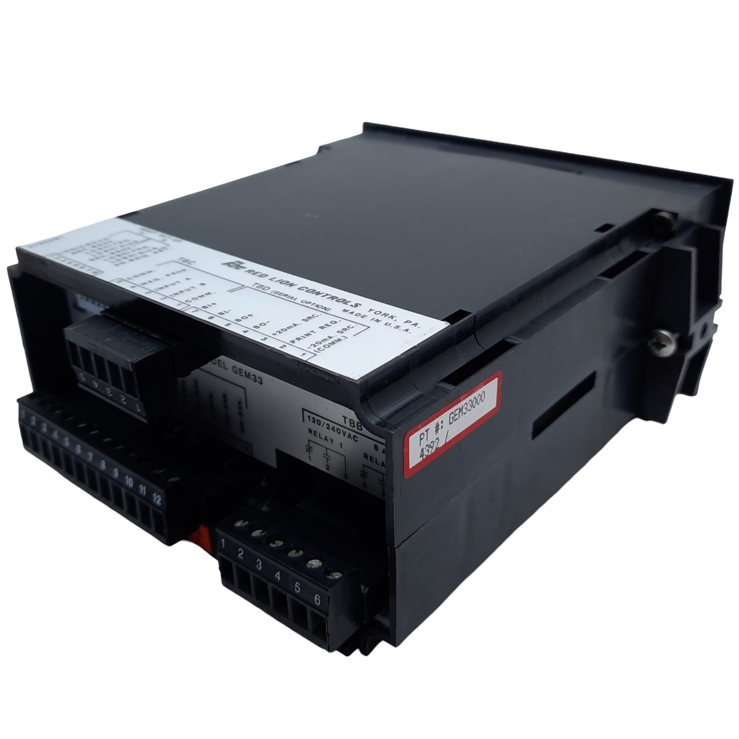 Used Red Lion Controls GEM33000 Batch Counter 6 Digit, 115/230 VAC, 11-14VDC at 0.7A
