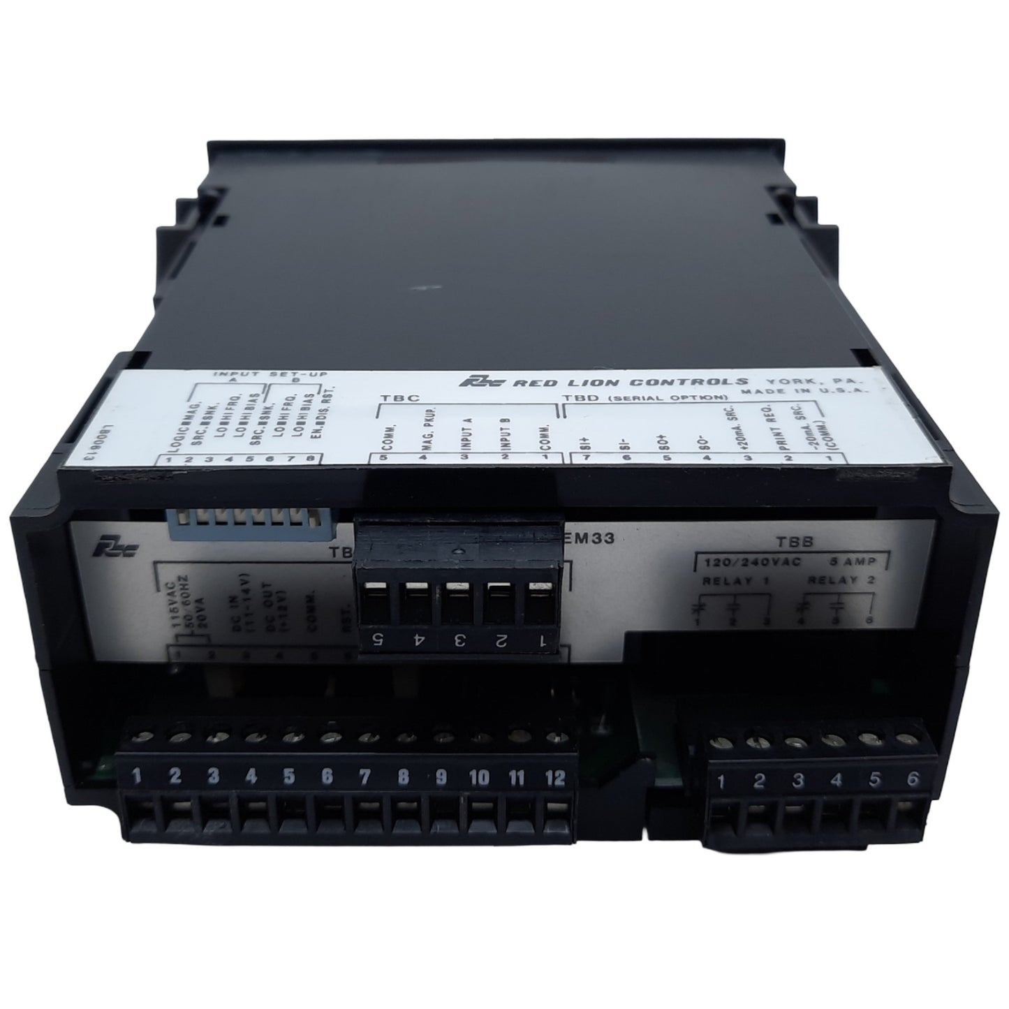 Used Red Lion Controls GEM33000 Batch Counter 6 Digit, 115/230 VAC, 11-14VDC at 0.7A