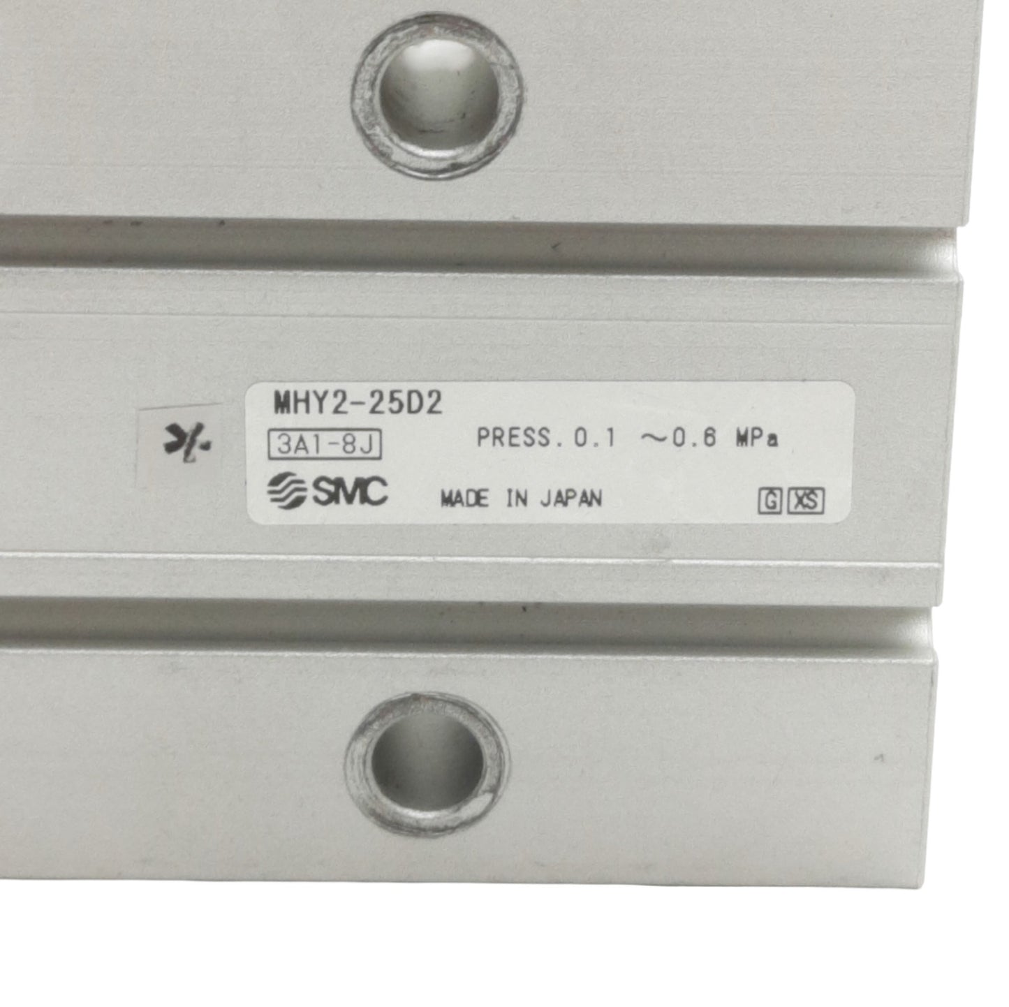 Used SMC MHY2-25D2 Pneumatic Gripper, 180 Degree, Bore: 25mm, 0.1-0.6MPa, M5 Ports