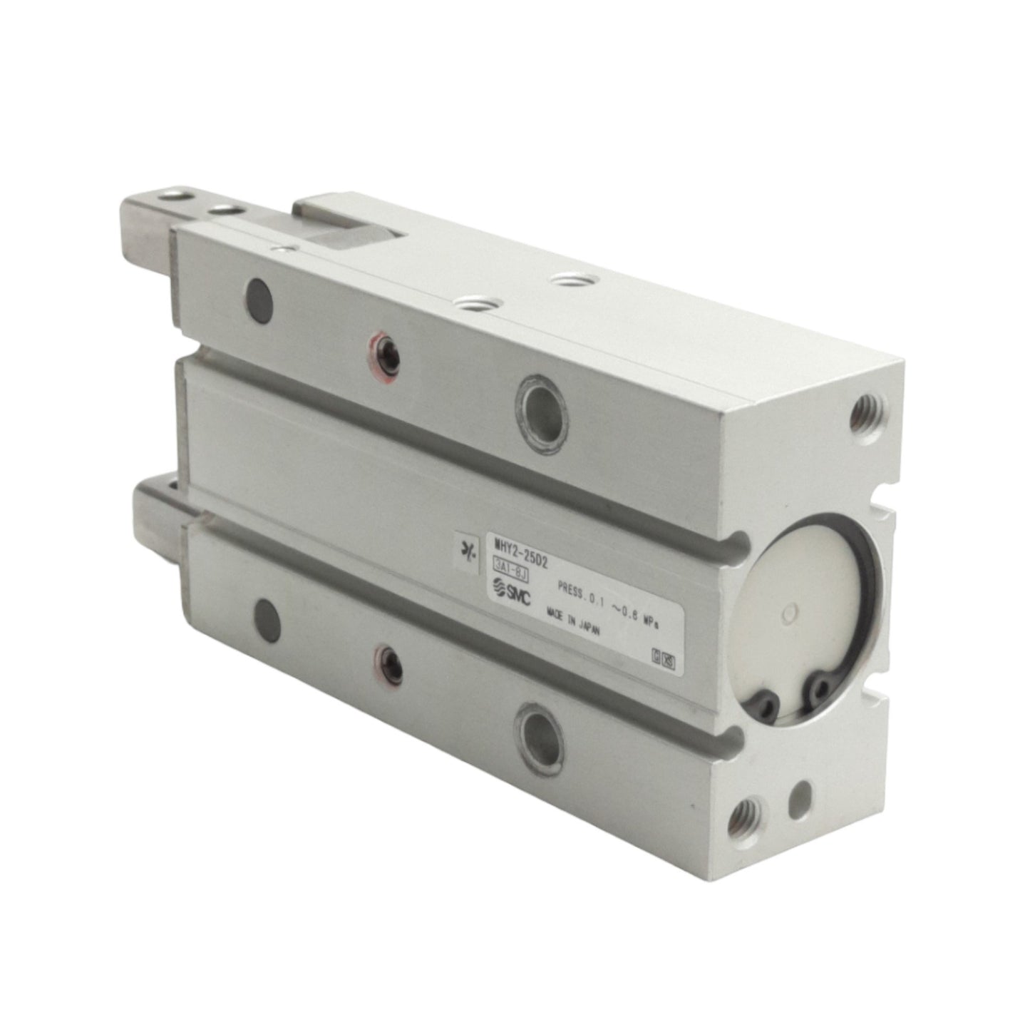 Used SMC MHY2-25D2 Pneumatic Gripper, 180 Degree, Bore: 25mm, 0.1-0.6MPa, M5 Ports