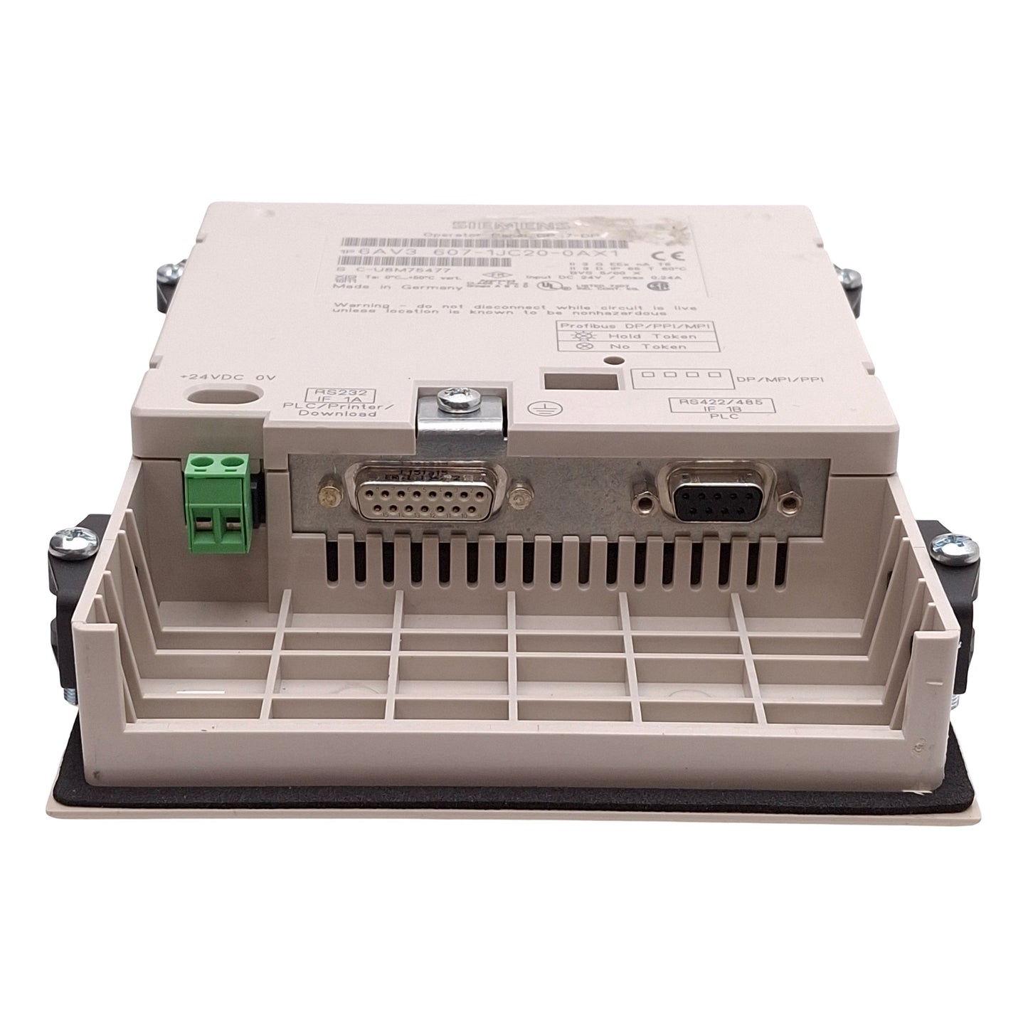 Used Siemens 6AV3 607-1JC20-0AX1 Simatic OP7 Operator Panel 4-Line 20-Character 24VDC