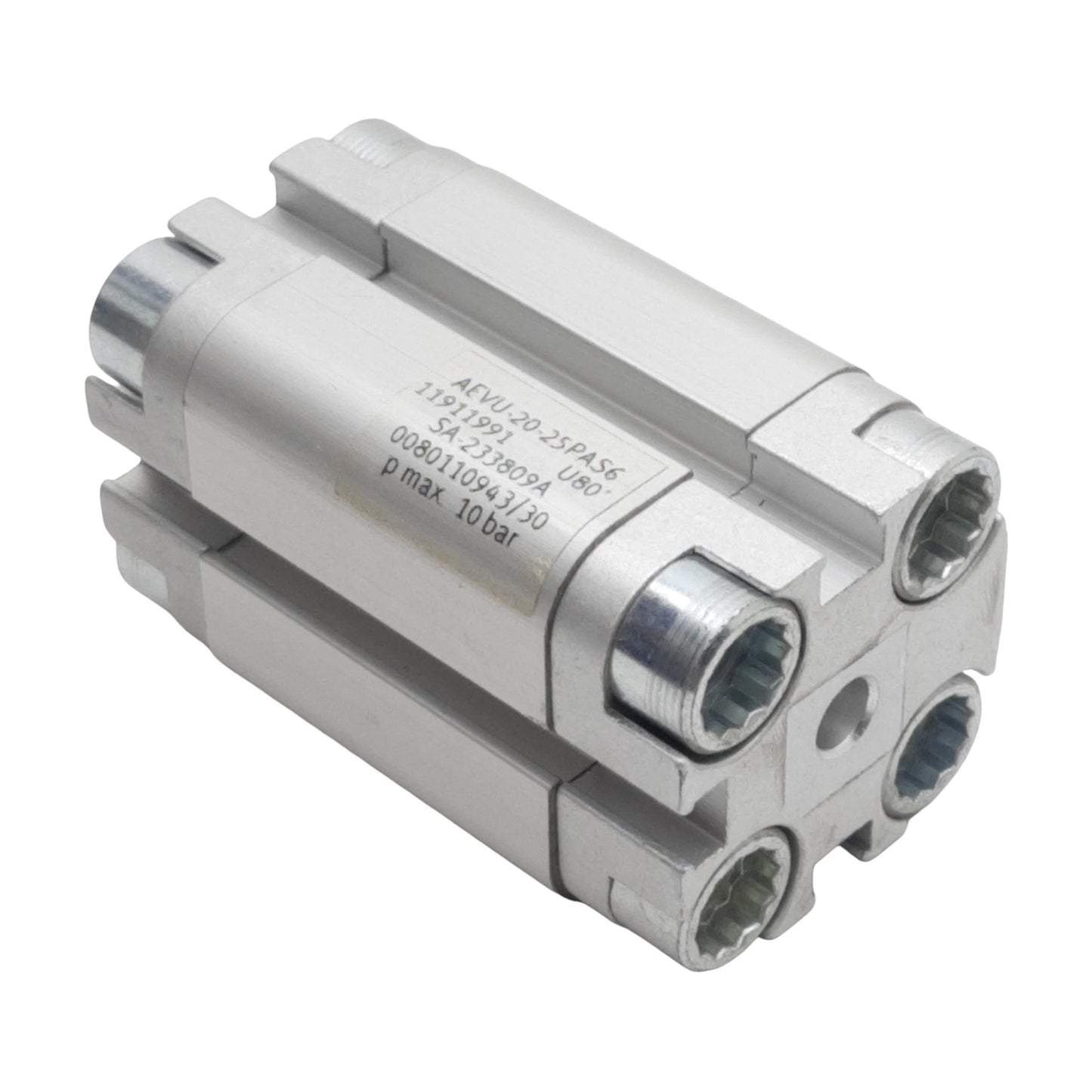 Used Festo AEVU-20-25PAS6 Compact Cylinder, ø20mm Bore, 25mm Stroke, 10bar, M5