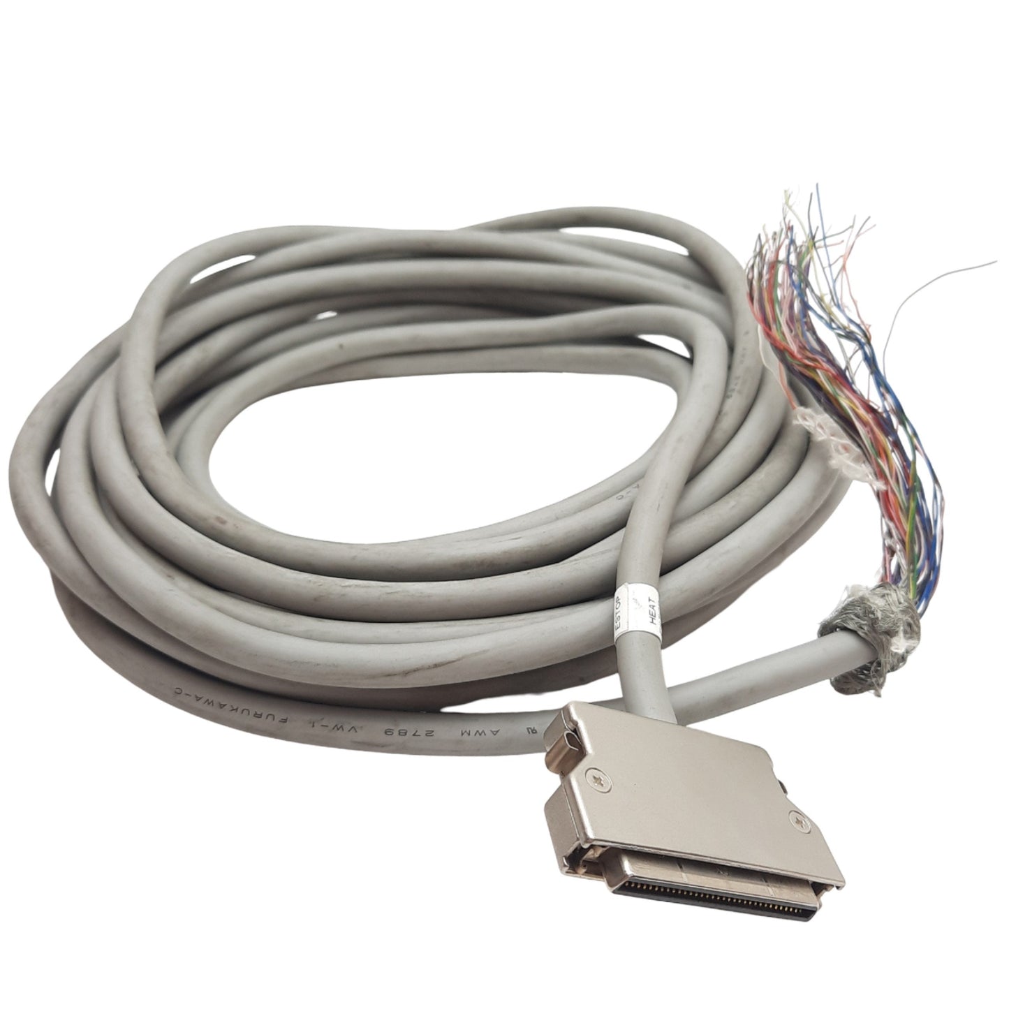 Used Denso 410141-2710 Robot Controller I/O Cable, For "MINI-I/O" 68-Pin, 8m Length