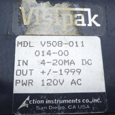 Used Action Instruments V508-011-014-00 Digital Process Indicator, Power 120VAC