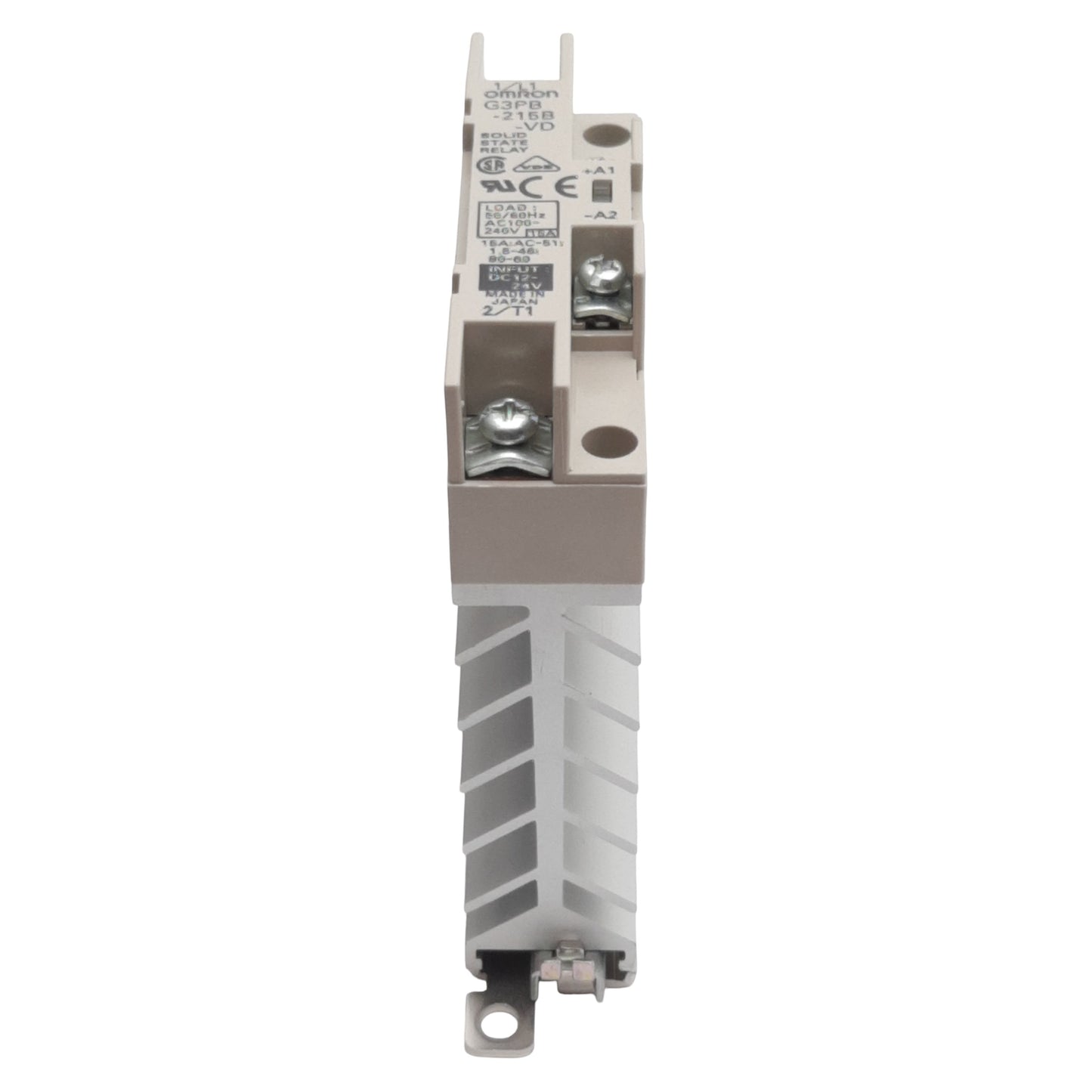 Used Omron G3PB-215B-VD Heatsink Solid-State Relay, 12-24VDC In, 100-240VAC 15A Load
