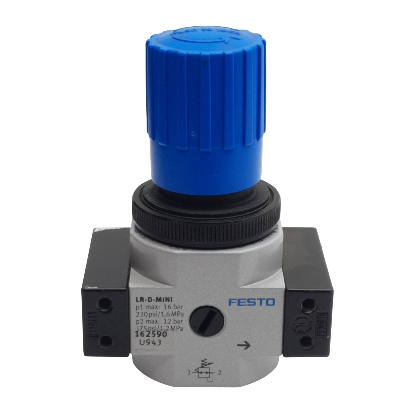 Used Festo LR-1/8-D-O-MINI 162590 Pressure Regulator, G1/8in, 800l/min, 0.5-12bar