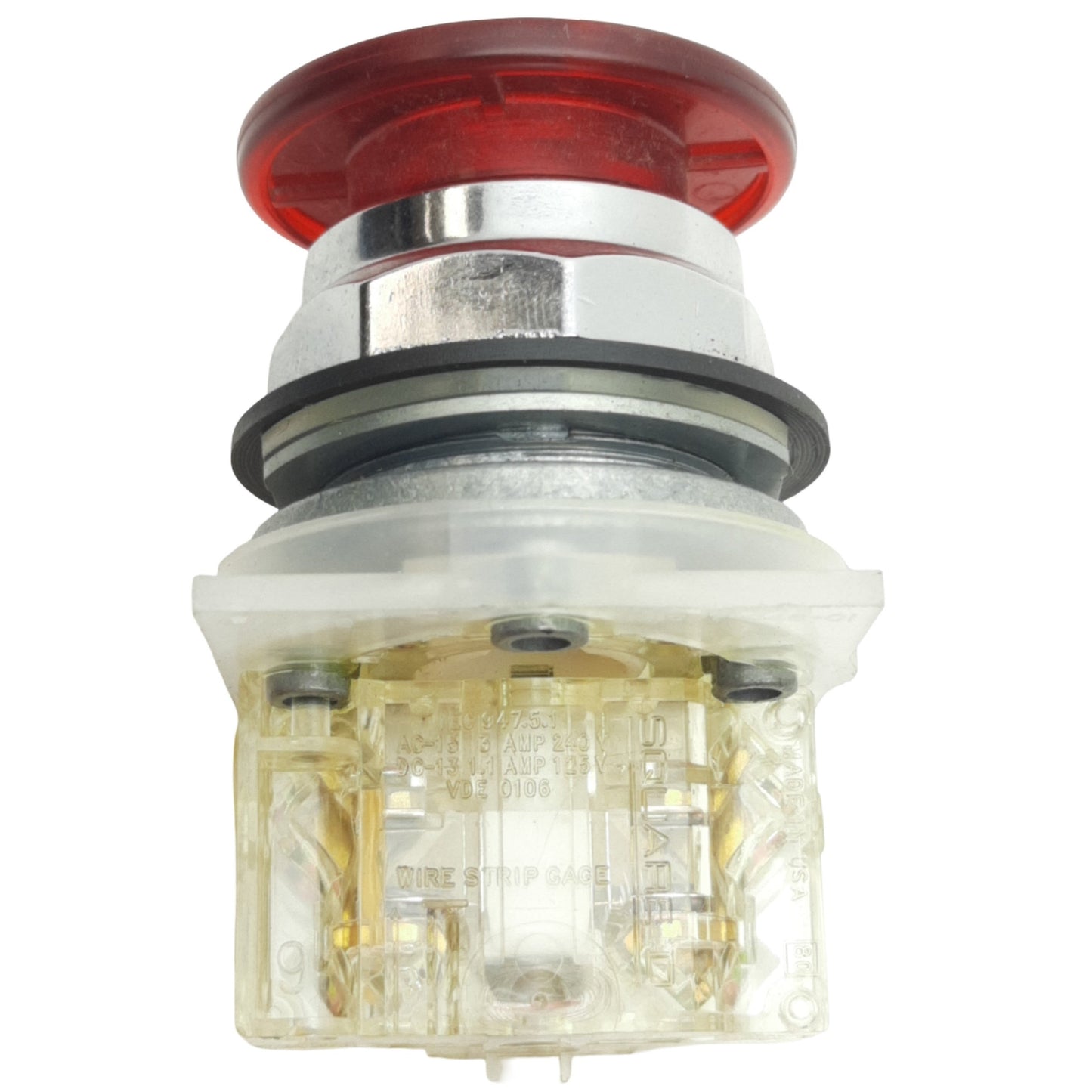 Used Schneider Electric 9001SKR9RH13 Red Maintained Push/Pull Button ø30mm, 1NO+1NC