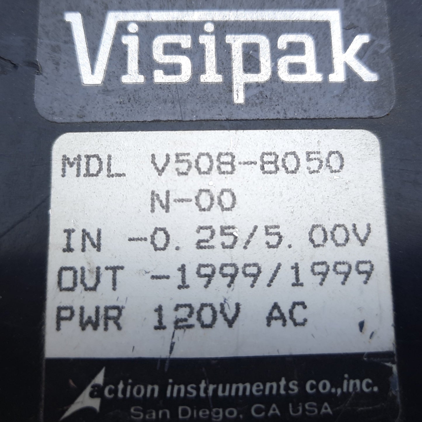 Used Action Instruments V508-011-8050-N-0 Digital Process Indicator, Power 120V AC