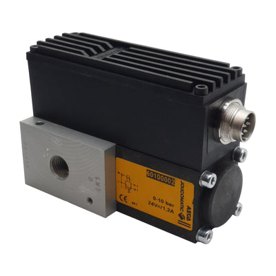 Used Asco Joucomatic 60100002 Proportional Valve, G1/4in, ø6mm, 0-10bar, 24VDC Coil